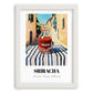 Sriracha – Italian Café on the Corner, Bbq Wall Decor, placed in minimal white frame