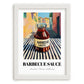 Barbecue Sauce – Italian Street Café Scene, Bbq Illustration, placed in minimal white frame