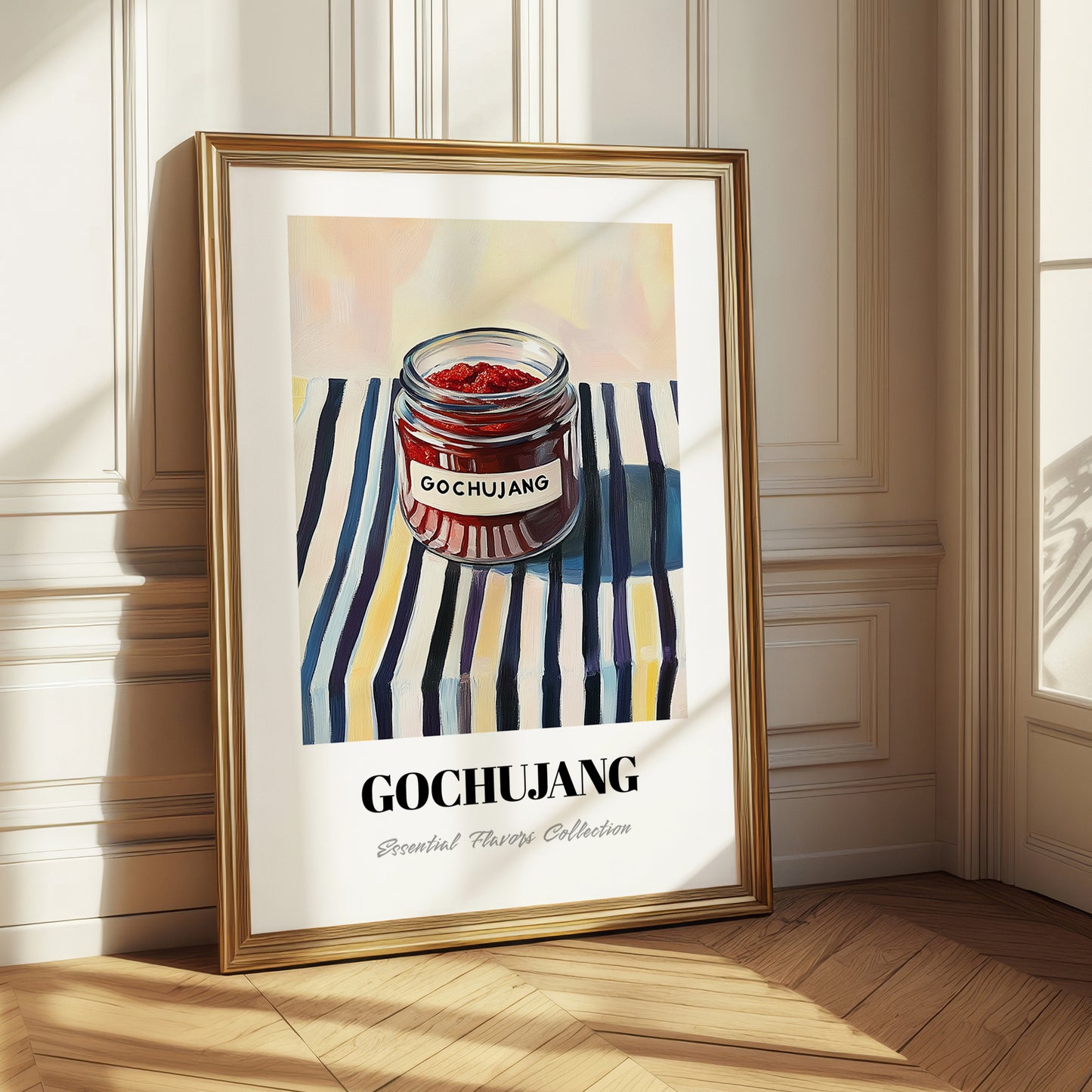 Gochujang – on Striped Tablecloth, Pantry Wall Art