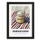Horseradish – on Striped Tablecloth, Kitchen Storage Wall Decor, in sleek black frame