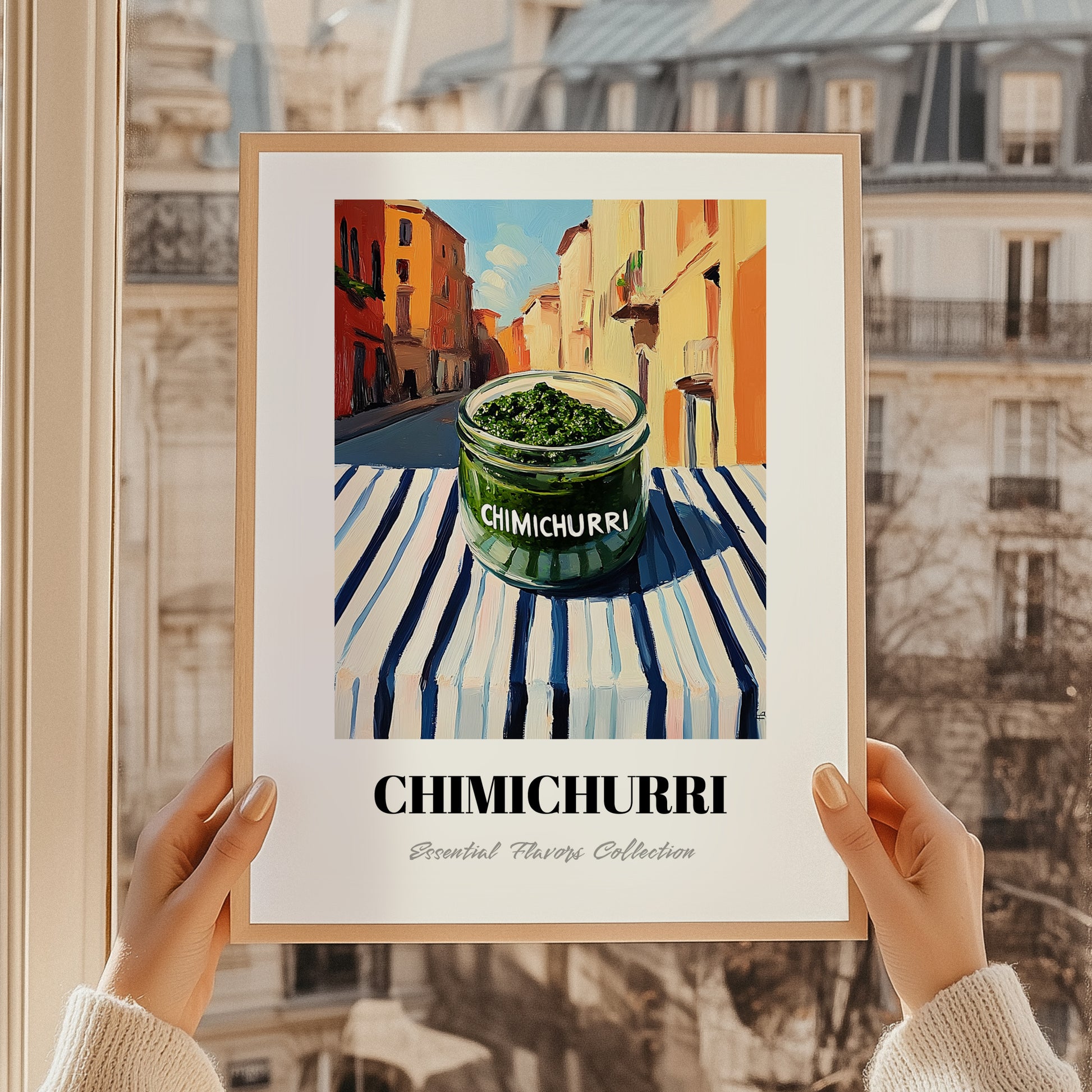 Chimichurri – Italian Street Café Scene, Bbq Wall Decor, styled in a charming Paris street view
