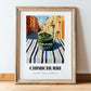 Chimichurri – Italian Street Café Scene, Bbq Wall Decor, in wooden frame leaning on the floor
