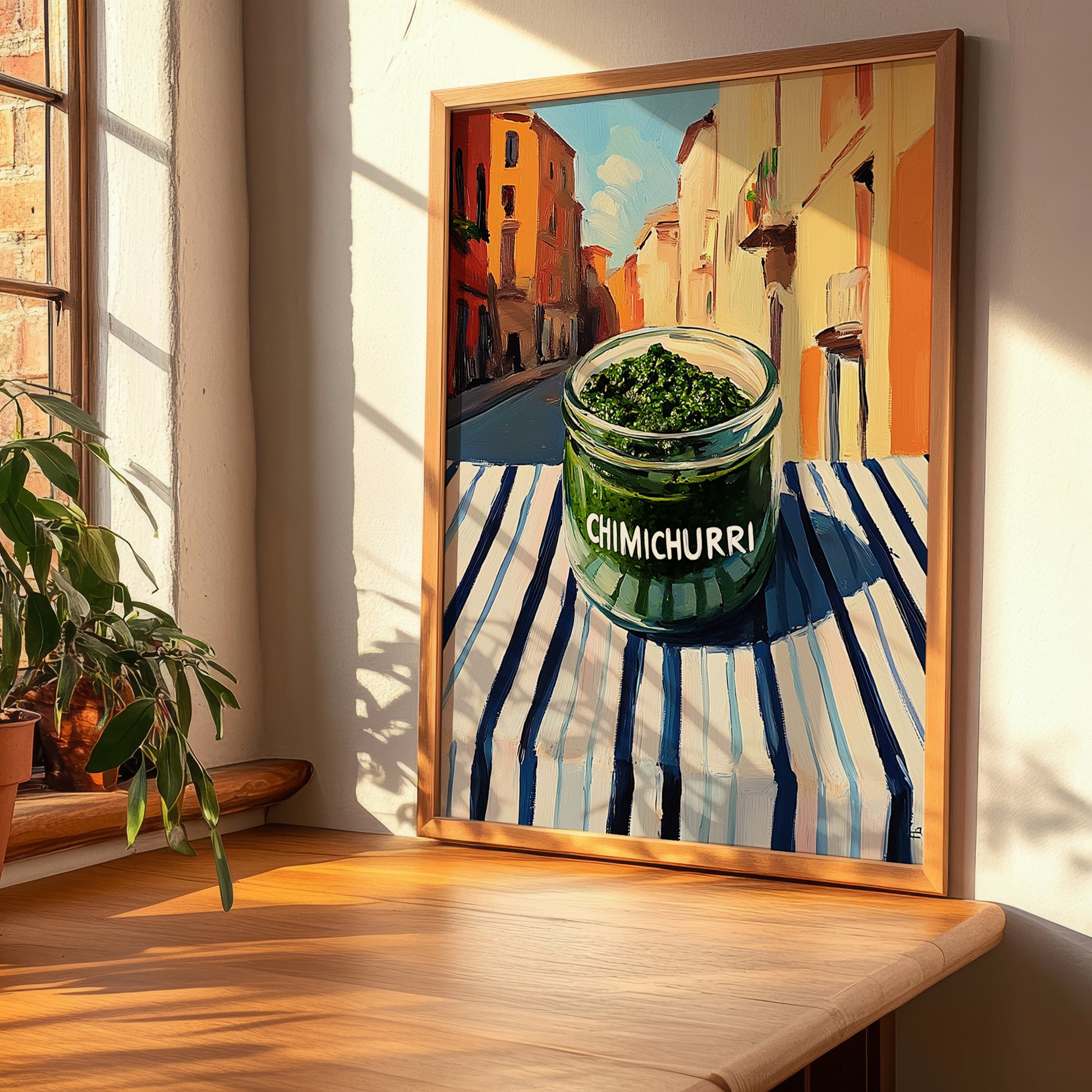 Chimichurri – Italian Street Café Scene, Bbq Wall Decor, clean layout with no caption