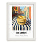 Hummus – Italian Street Café Scene, Pantry Poster, placed in minimal white frame