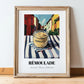 Remoulade – Italian Street Café Scene, Dry Goods Wall Decor, in wooden frame leaning on the floor