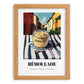 Remoulade – Italian Street Café Scene, Dry Goods Wall Decor, set in oak frame