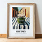 Chutney – Italian Café on the Corner, Food Shelf Illustration, in wooden frame leaning on the floor