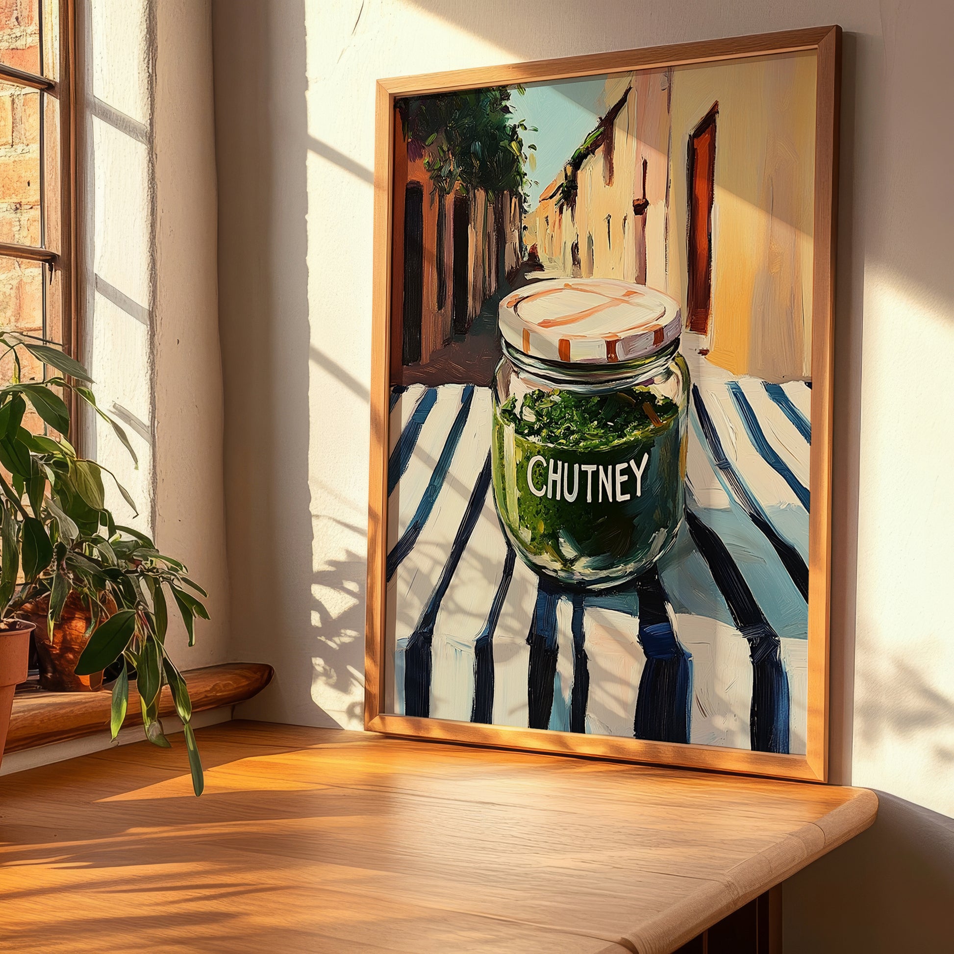 Chutney – Italian Café on the Corner, Food Shelf Illustration, clean layout with no caption