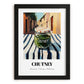 Chutney – Italian Café on the Corner, Food Shelf Illustration, in sleek black frame