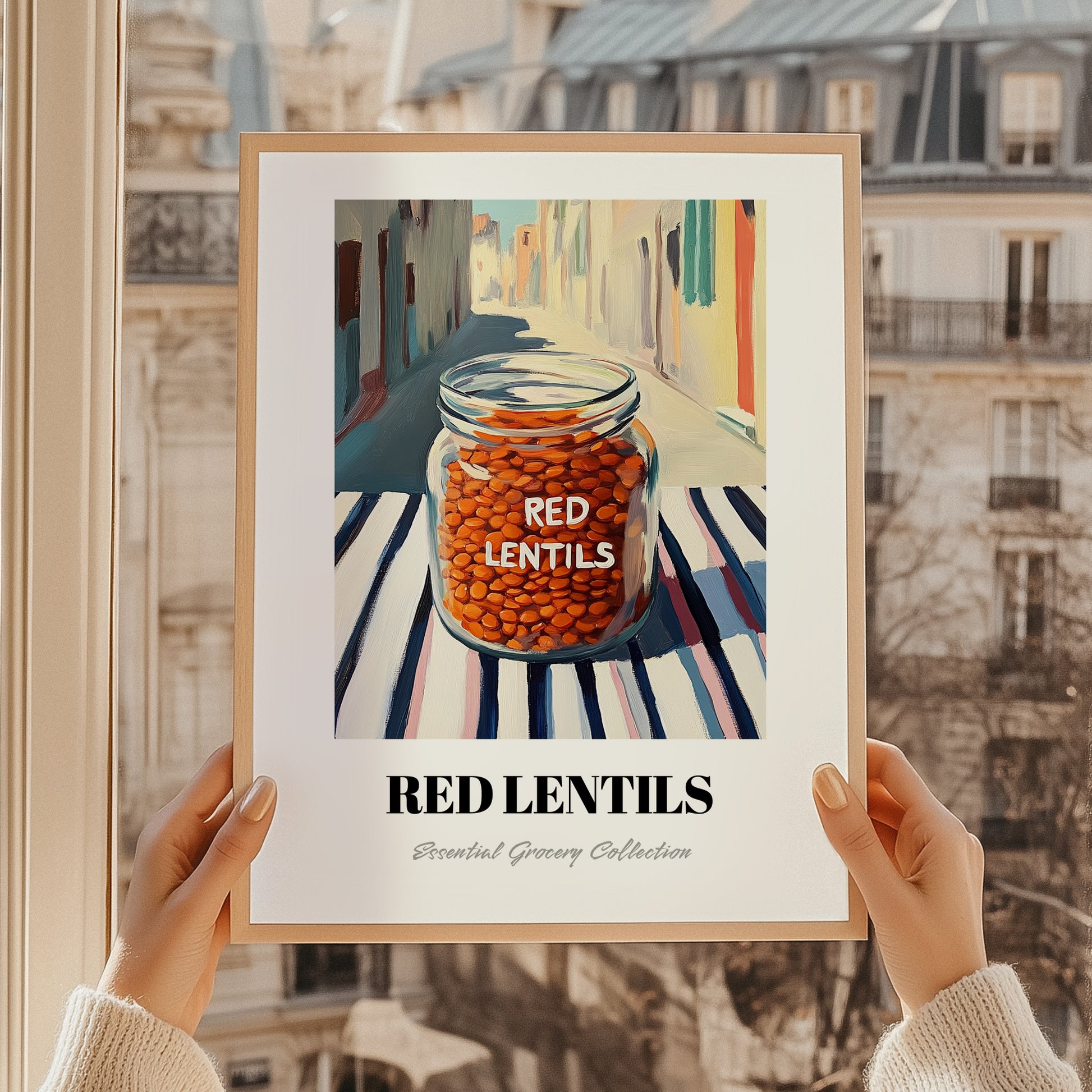 Red Lentils – Italian Café on the Corner, Larder Still Life, styled in a charming Paris street view