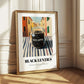 Black Lentils – Italian Street Café Scene, Food Shelf Painting