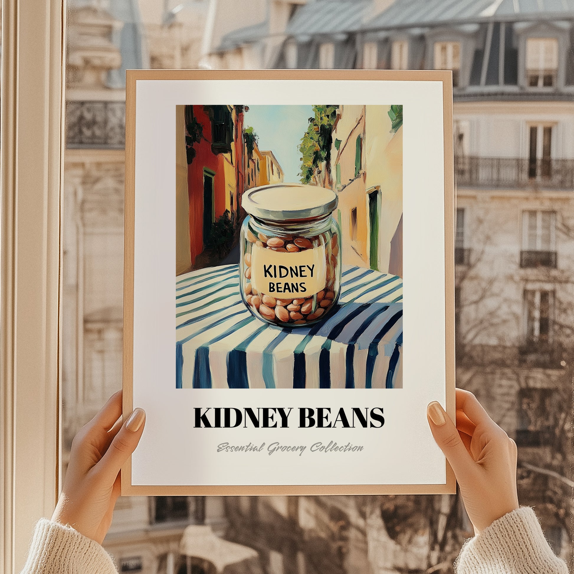 Kidney Beans – Italian Outdoor Café Scene, Food Stash Print, styled in a charming Paris street view