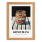 Kidney Beans – on Striped Tablecloth, Shelf Stock Poster, set in oak frame