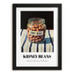 Kidney Beans – on Striped Tablecloth, Shelf Stock Poster, in sleek black frame