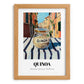 Quinoa – Italian Outdoor Café Scene, Pantry Illustration, set in oak frame