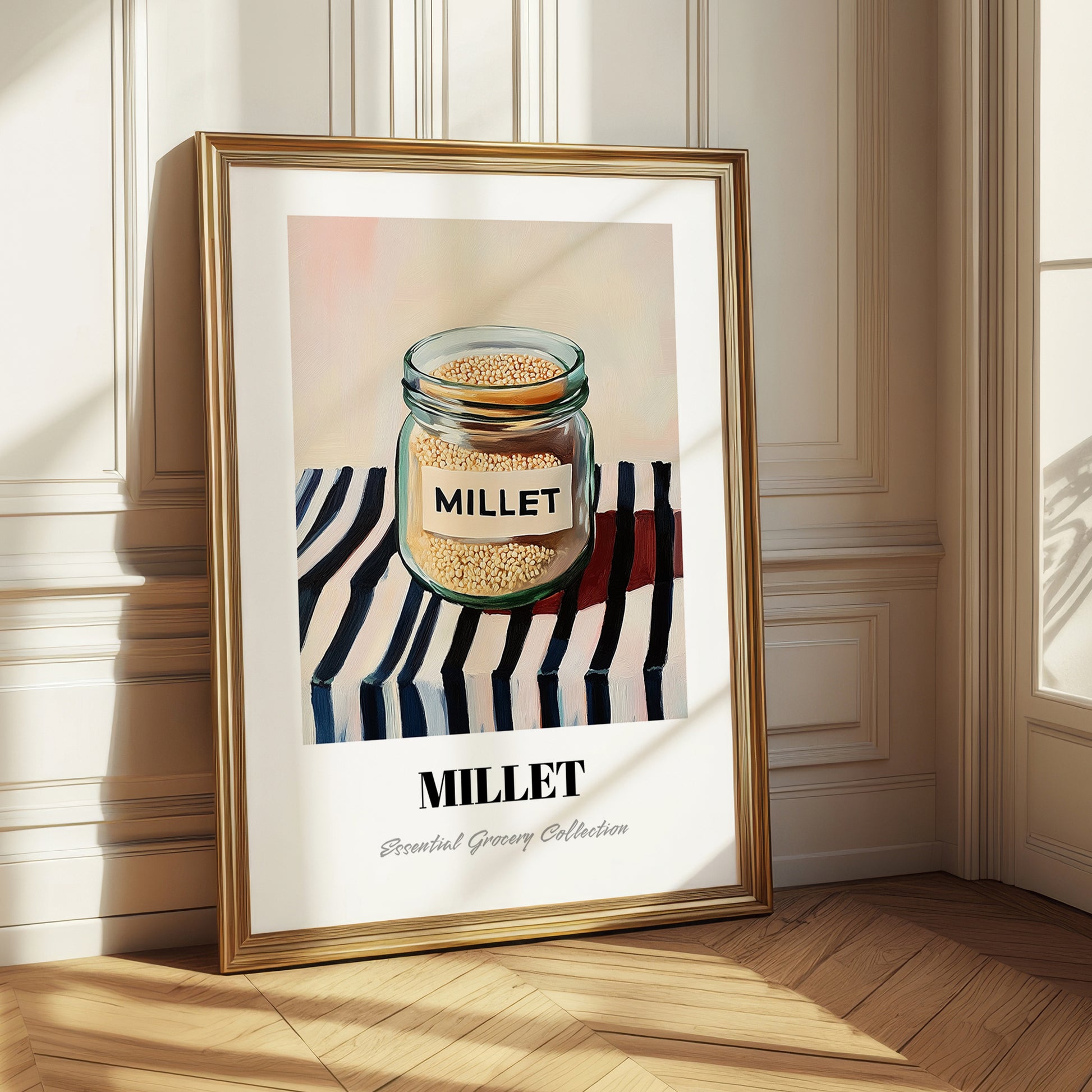 Millet – on Striped Tablecloth, Pantry Painting