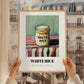 White Rice – on Striped Tablecloth, Food Stash Art, styled in a charming Paris street view