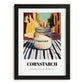 Cornstarch – Italian Café on the Corner, Dough Illustration, in sleek black frame