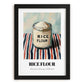 Rice Flour – on Striped Tablecloth, Dough Still Life, in sleek black frame