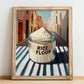 Rice Flour – Italian Outdoor Café Scene, Dough Poster, no-text version framed in wood
