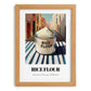 Rice Flour – Italian Outdoor Café Scene, Dough Poster, set in oak frame