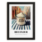 Rice Flour – Italian Outdoor Café Scene, Dough Poster, in sleek black frame
