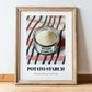 Potato Starch – on Striped Tablecloth, Sweetener Painting, in wooden frame leaning on the floor