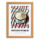 Potato Starch – on Striped Tablecloth, Sweetener Painting, set in oak frame