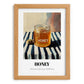 Honey – on Striped Tablecloth, Sweetener Illustration, set in oak frame
