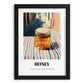 Honey – Italian Urban Café Scene, Sweetener Painting, in sleek black frame