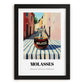Molasses – Italian Street Café Scene, Sweetener Illustration, in sleek black frame