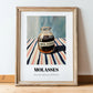 Molasses – on Striped Tablecloth, Sweetener Poster, in wooden frame leaning on the floor