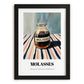 Molasses – on Striped Tablecloth, Sweetener Poster, in sleek black frame