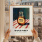 Maple Syrup – on Striped Tablecloth, Sweetener Wall Illustration, styled in a charming Paris street view