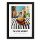Maple Syrup – Italian Street Café Scene, Sweetener Still Life, in sleek black frame