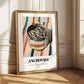 Anchovies – on Striped Tablecloth, Canned Food Illustration