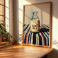 Goat Milk – on Striped Tablecloth, Dairy Art, clean layout with no caption