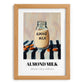 Almond Milk – on Striped Tablecloth, Dairy Painting, set in oak frame