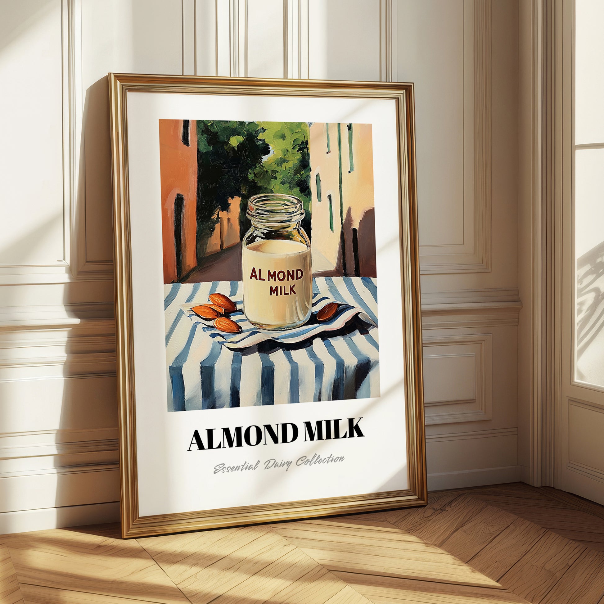 Almond Milk – Italian Outdoor Café Scene, Dairy Wall Decor