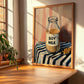 Soy Milk – on Striped Tablecloth, Dairy Wall Poster, clean layout with no caption