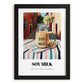 Soy Milk – Italian Café on the Corner, Dairy Print, in sleek black frame
