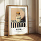 Kefir – on Striped Tablecloth, Dairy Wall Decor