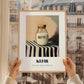 Kefir – on Striped Tablecloth, Dairy Wall Decor, styled in a charming Paris street view