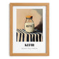 Kefir – on Striped Tablecloth, Dairy Wall Decor, set in oak frame