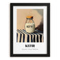 Kefir – on Striped Tablecloth, Dairy Wall Decor, in sleek black frame