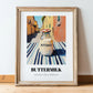 Buttermilk – Italian Street Café Scene, Dairy Still Life, in wooden frame leaning on the floor