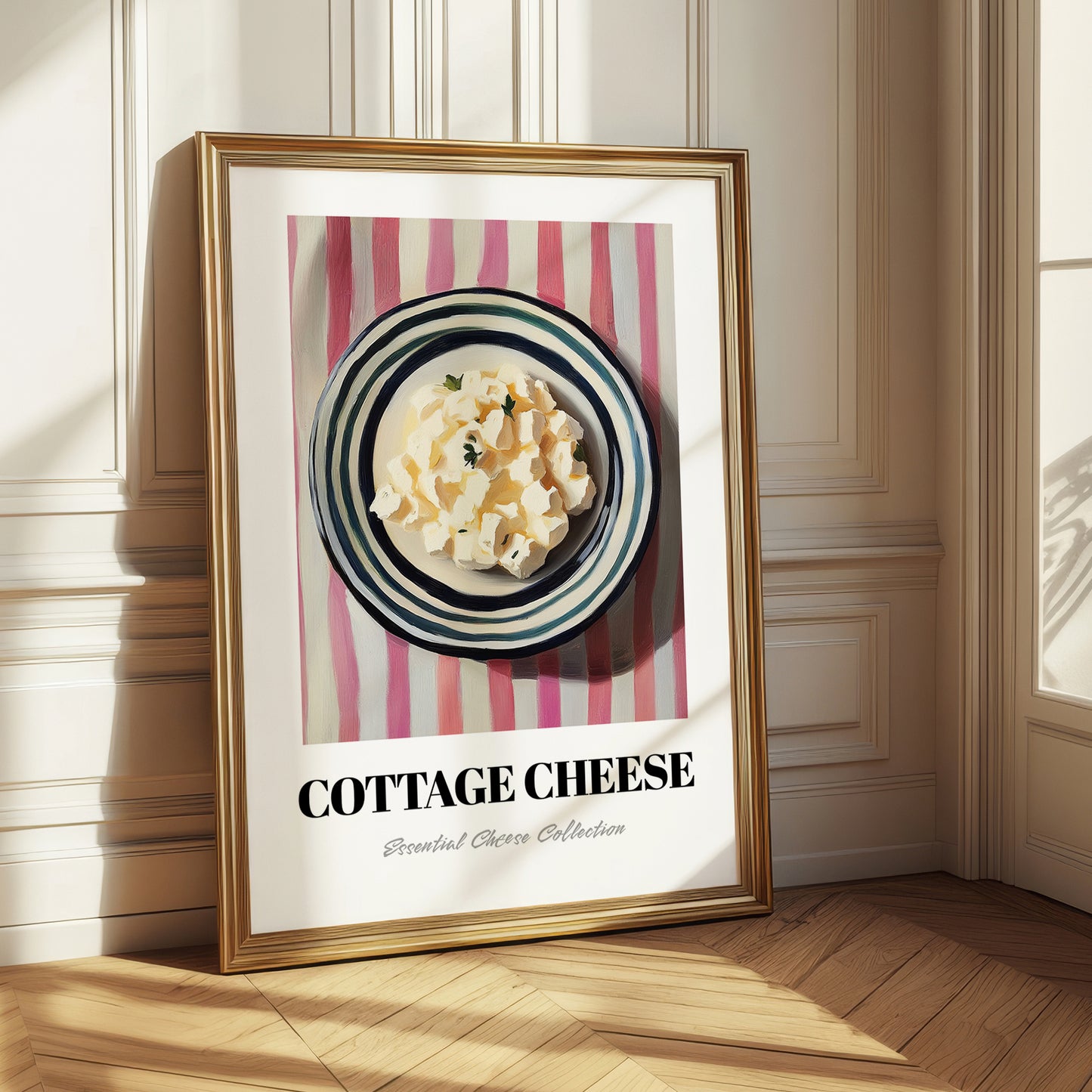 Cottage – on Striped Tablecloth, Cheese Wall Decor