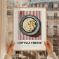 Cottage – on Striped Tablecloth, Cheese Wall Decor, styled in a charming Paris street view