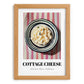 Cottage – on Striped Tablecloth, Cheese Wall Decor, set in oak frame
