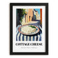 Cottage – Italian Café on the Corner, Cheese Poster, in sleek black frame